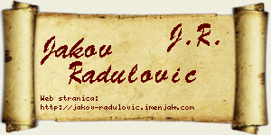 Jakov Radulović vizit kartica